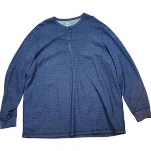 George Navy Textured Henley Shirt 3XL